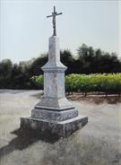 Cross at Vinyard Mire L'Etang France. oil on linnen 80 x 60