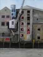 Warehouse on the Thames River. oil on linnen 50 x 40 