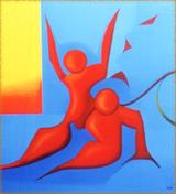 In the Hamam, oil on linnen 100 x100 